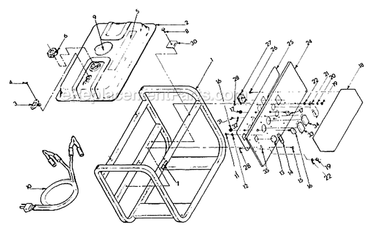 Page C Diagram and Parts List for 9085-2  Briggs and Stratton Generator